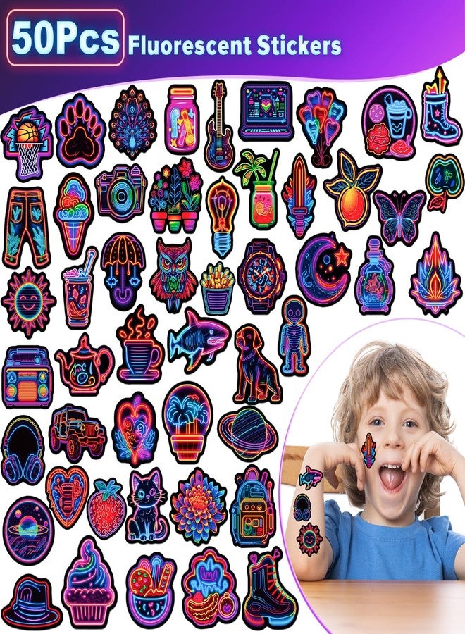 Winrayk 74Pcs Glow in the Dark Party Favors Neon Birthday Supplies Kids, Invisible Ink Pen Mini Notebook Neon Stickers, Pinata Filler Goodie Bag Stuffer Teen Girls Boys Glow in the Dark Party Supplies - Image 5
